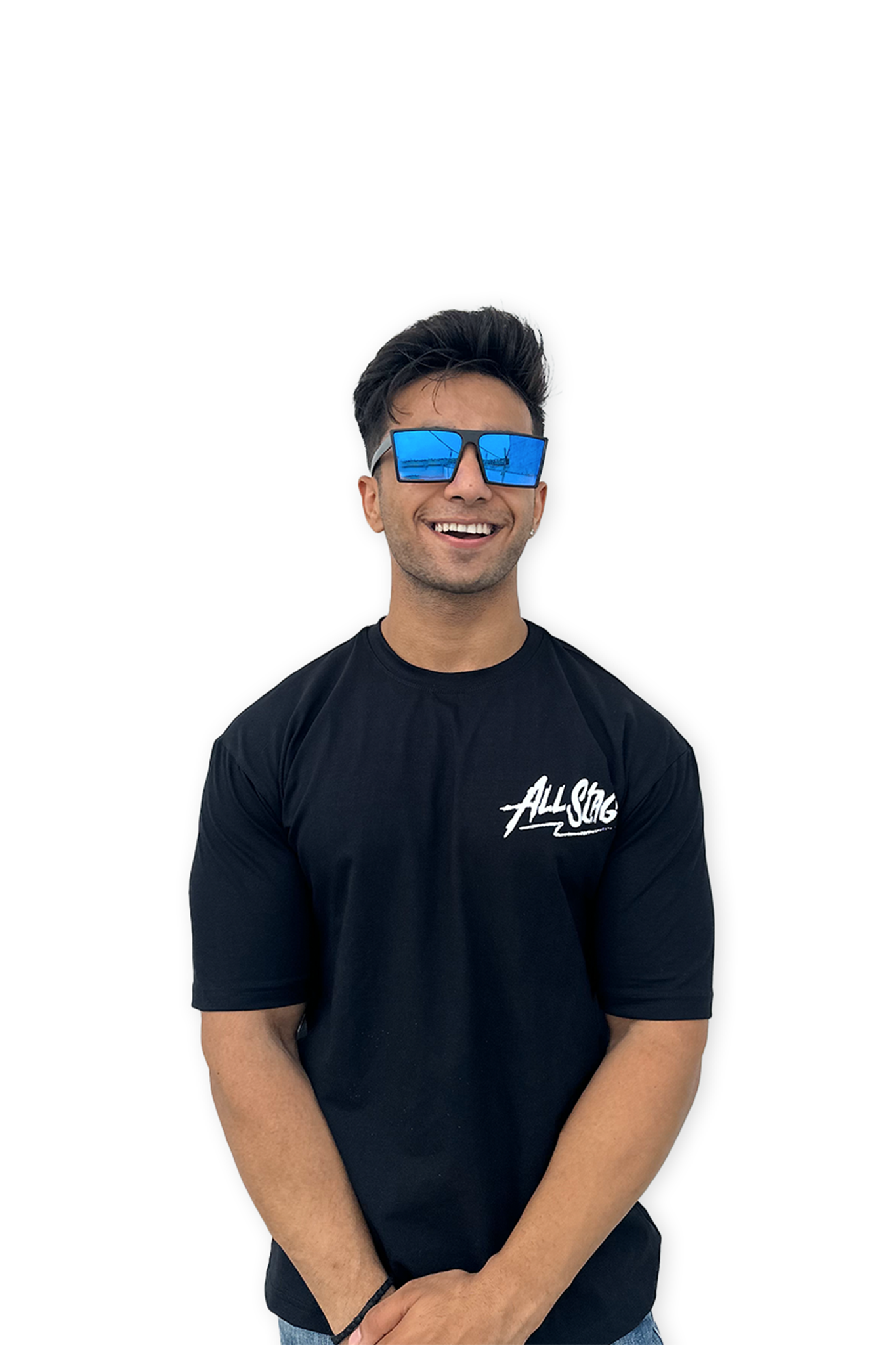 (UNISEX) CATCHING BLACK T-SHIRT