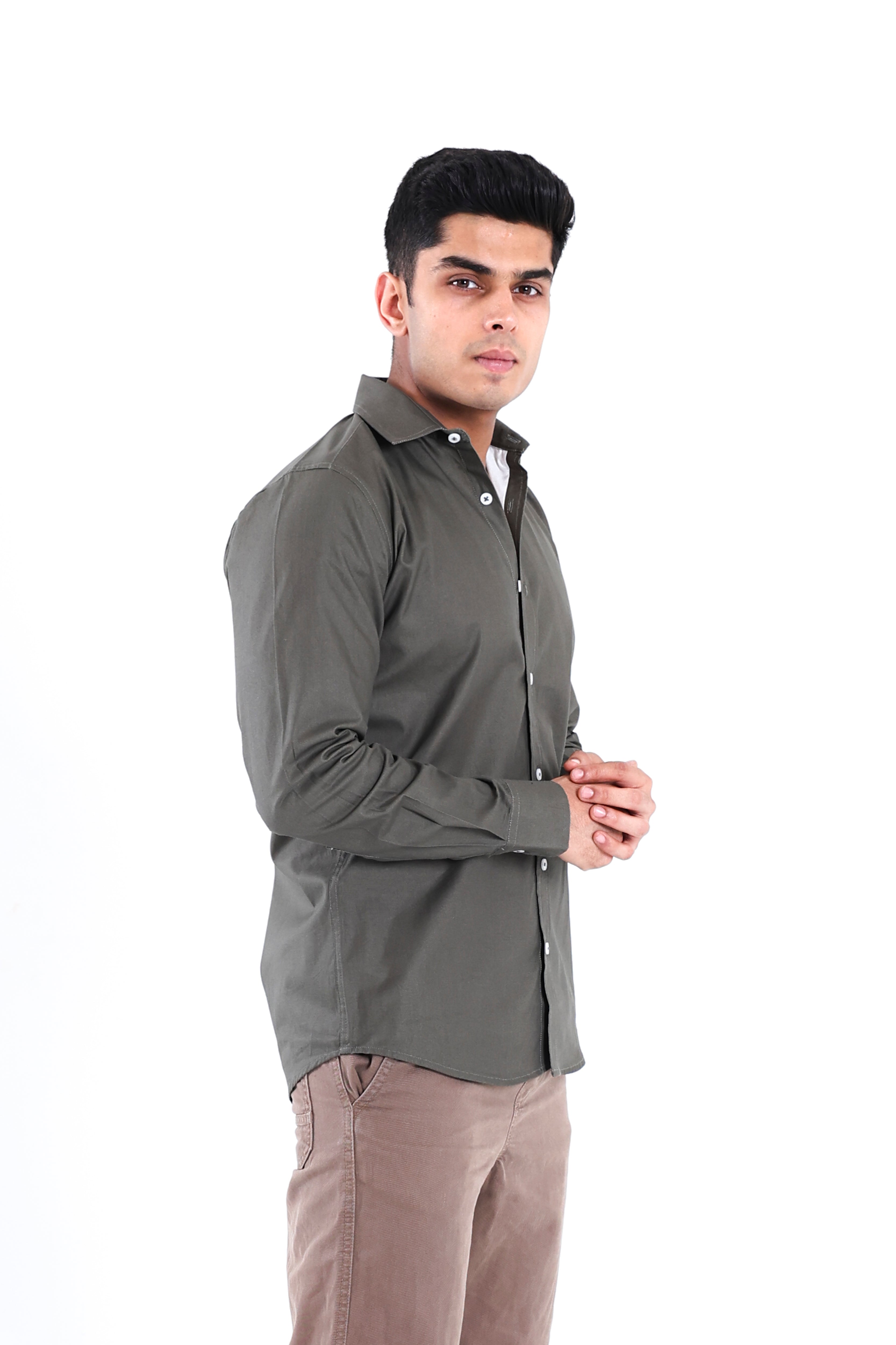 British Olive Regular Shirt