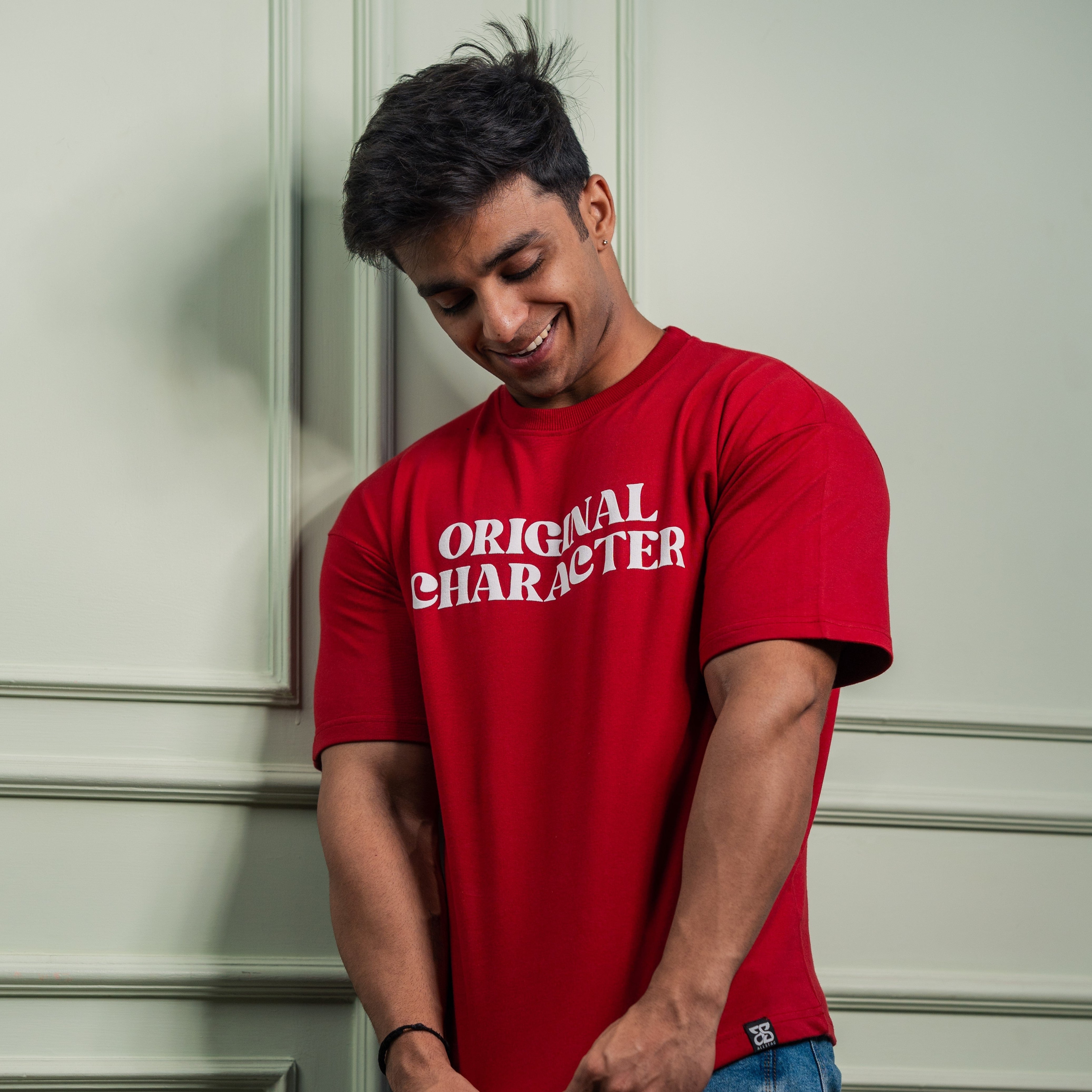 Image of Original Character Red Oversized T-shirt