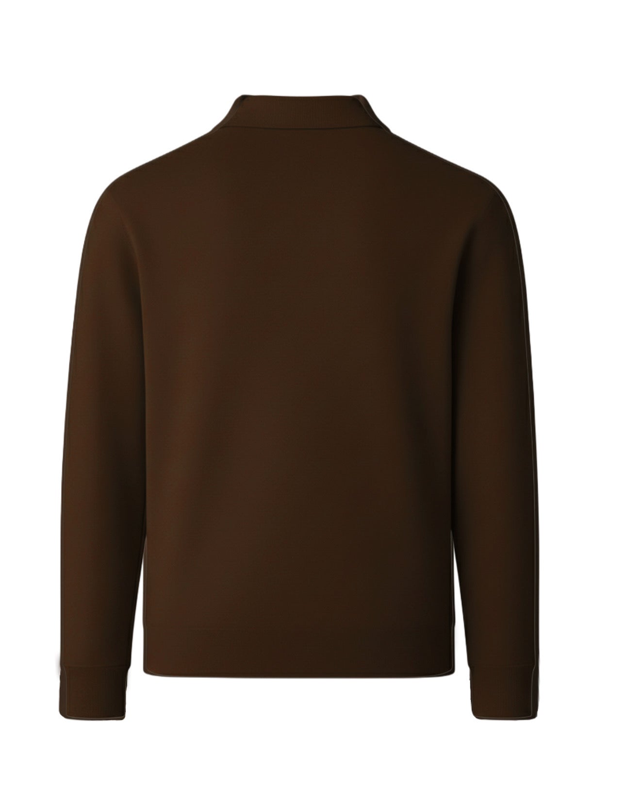 Image of Essential Brown Long Sleeve Polo