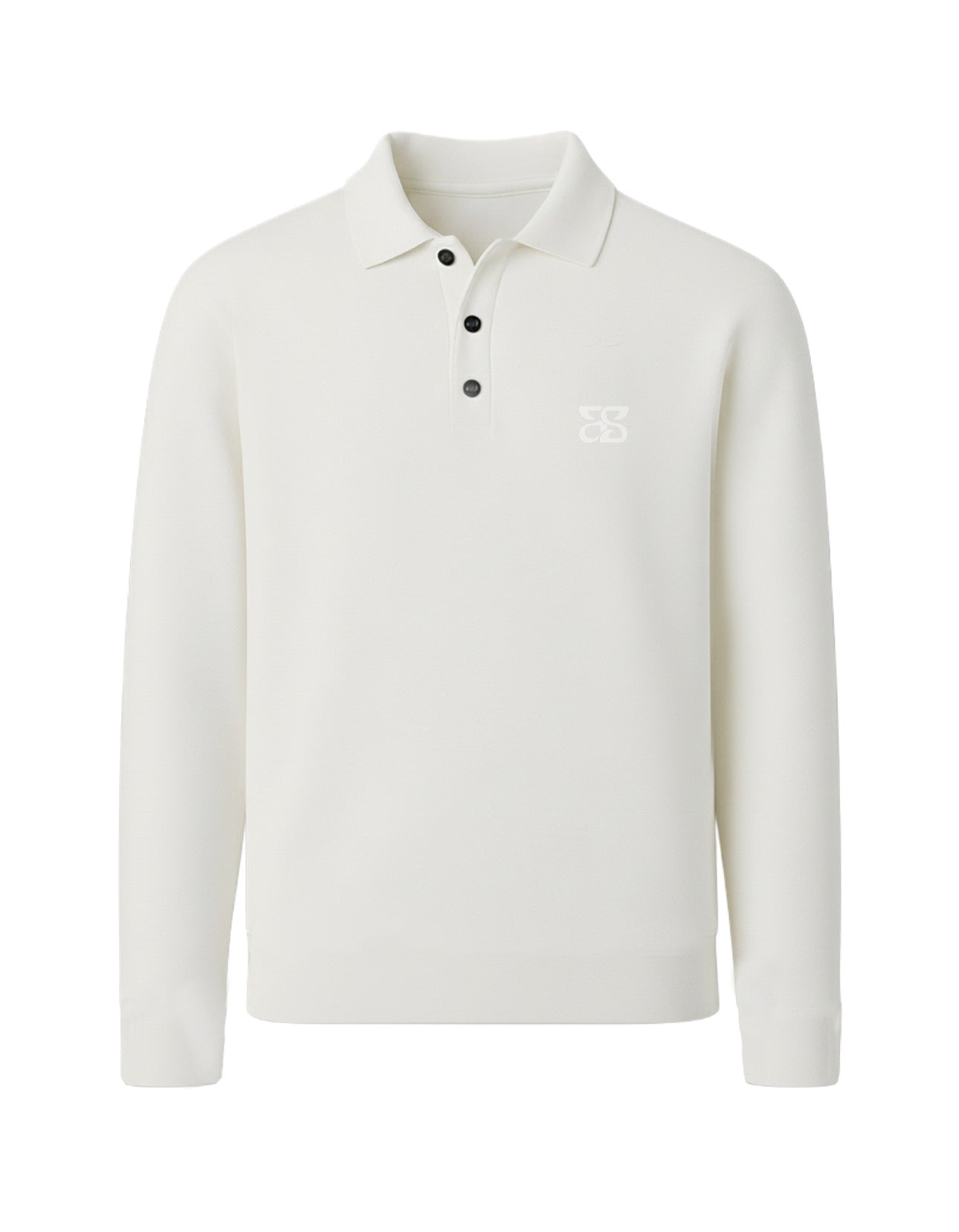 Essential White Long Sleeve Polo