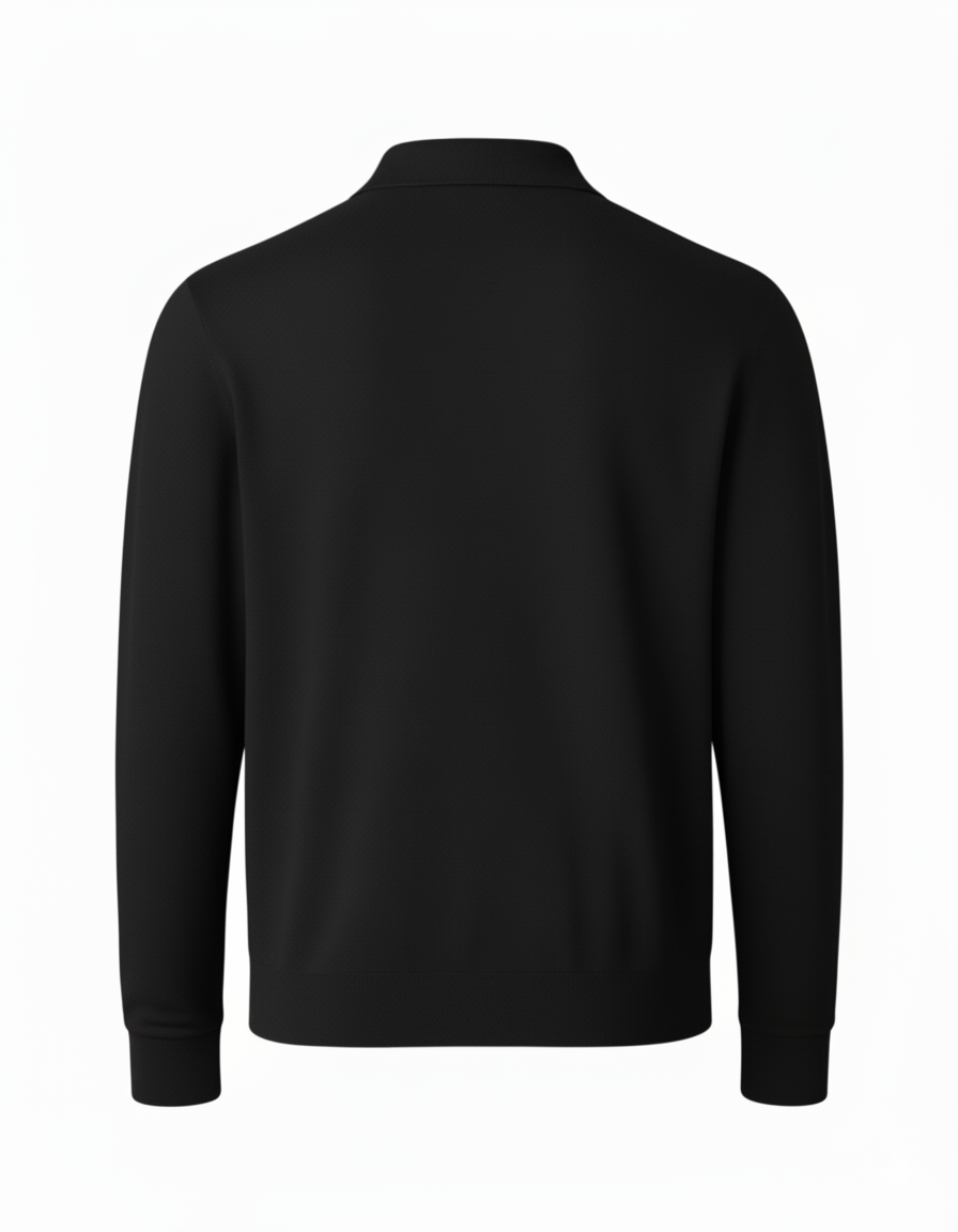 Essential Black Long Sleeve Polo