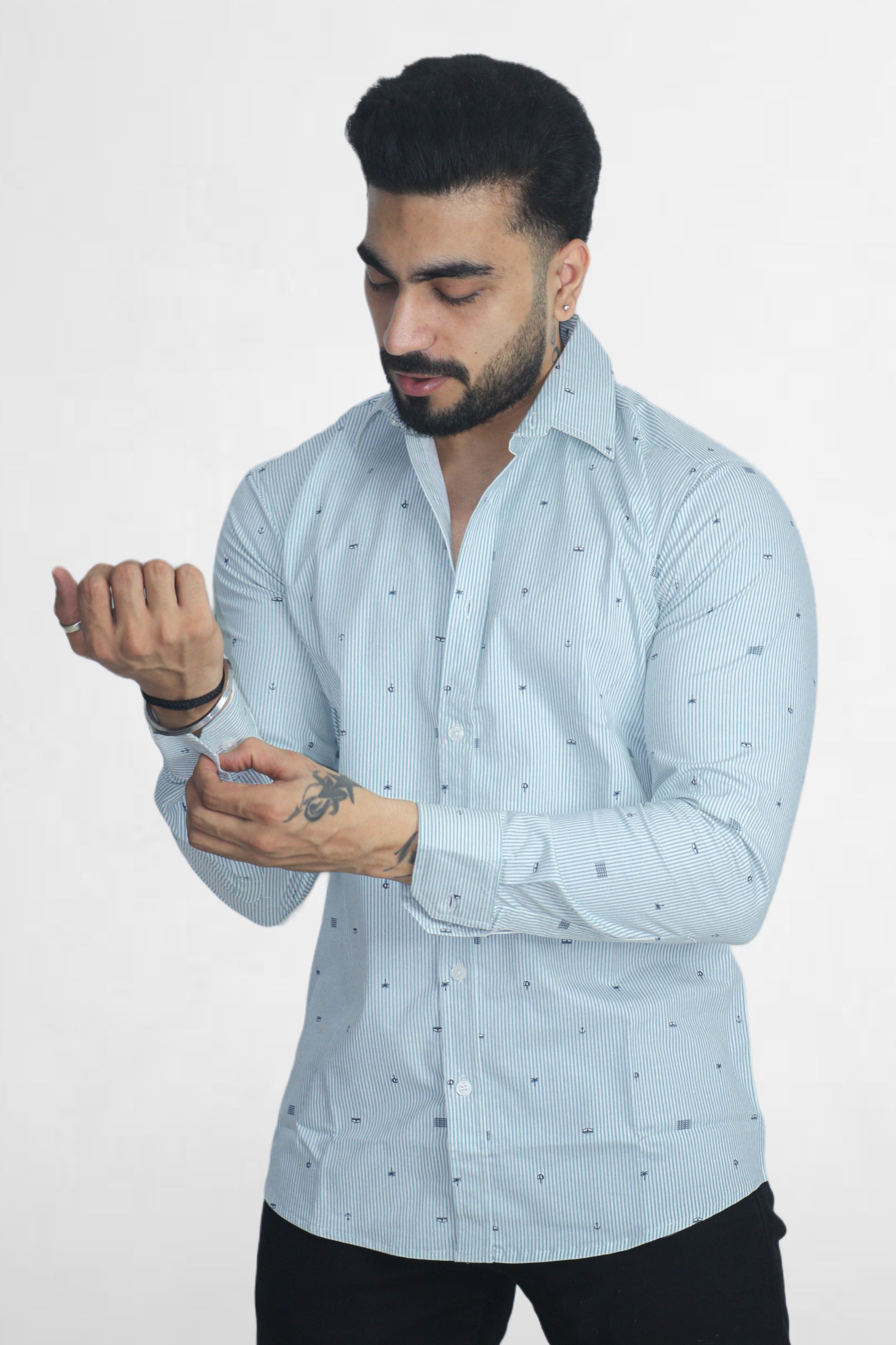 Anchor Mint Stripe Shirt