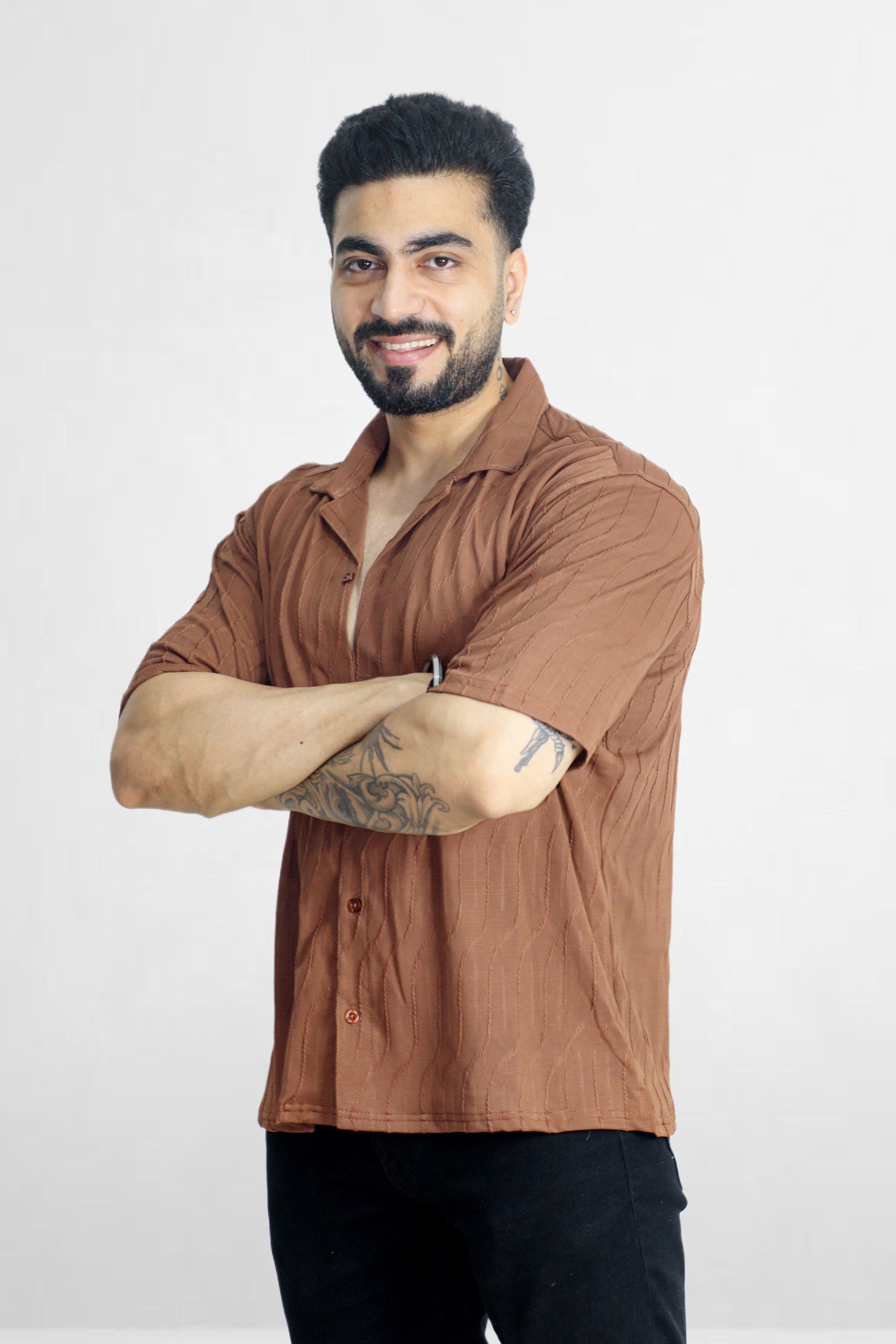 Image of Rust Brown Oversized Shirt