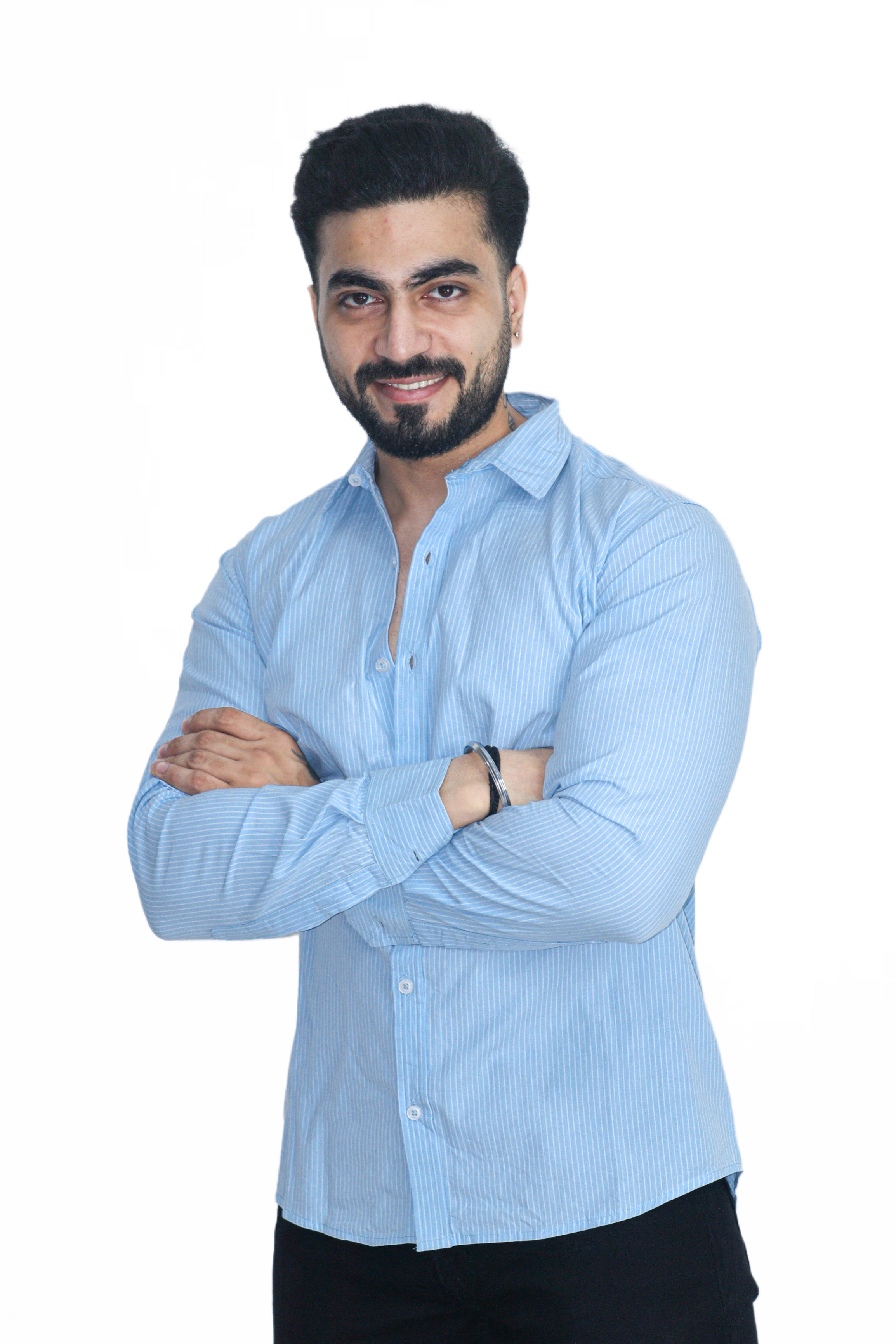 Image of Blue Pin Stripe Shirt