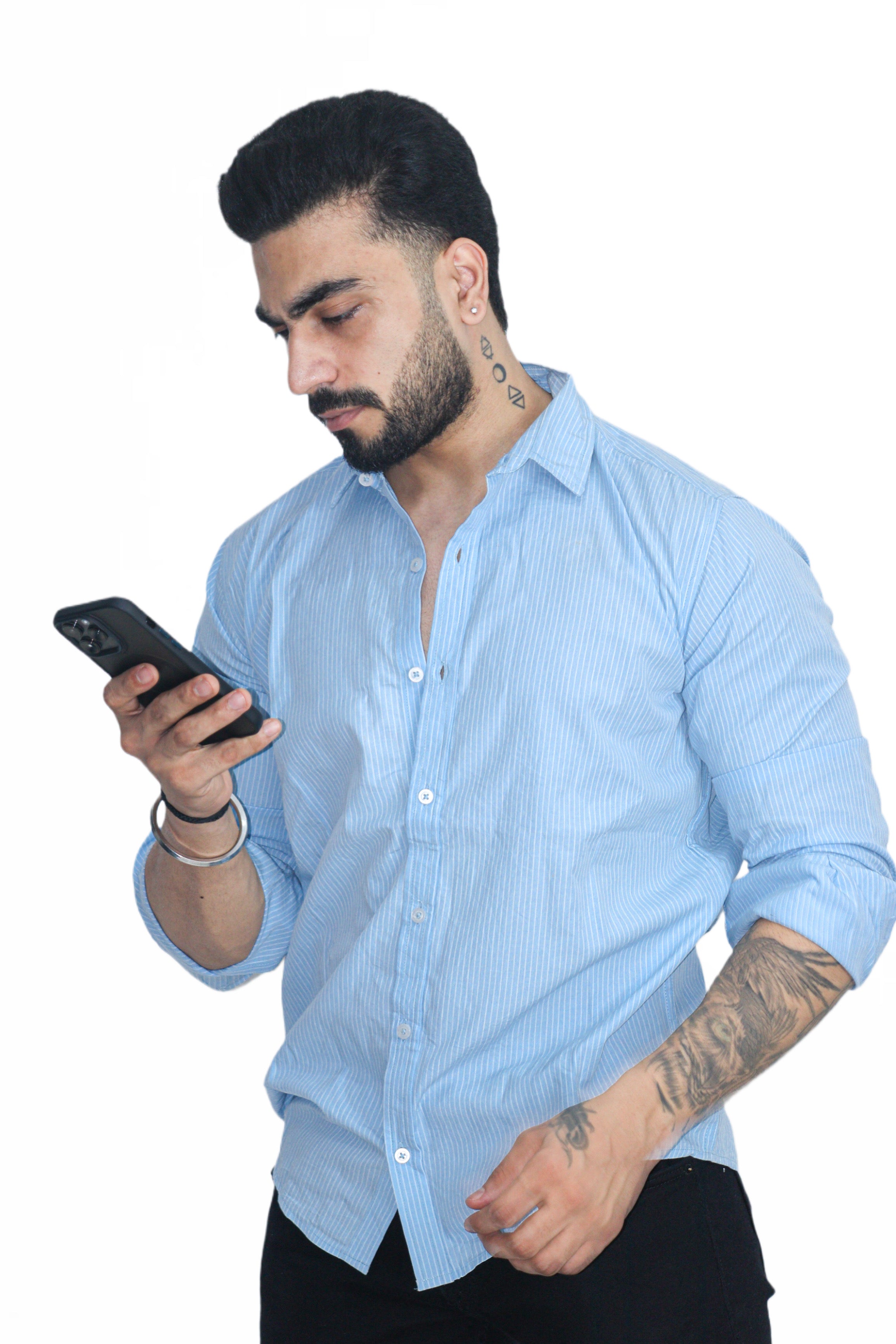 Image of Blue Pin Stripe Shirt