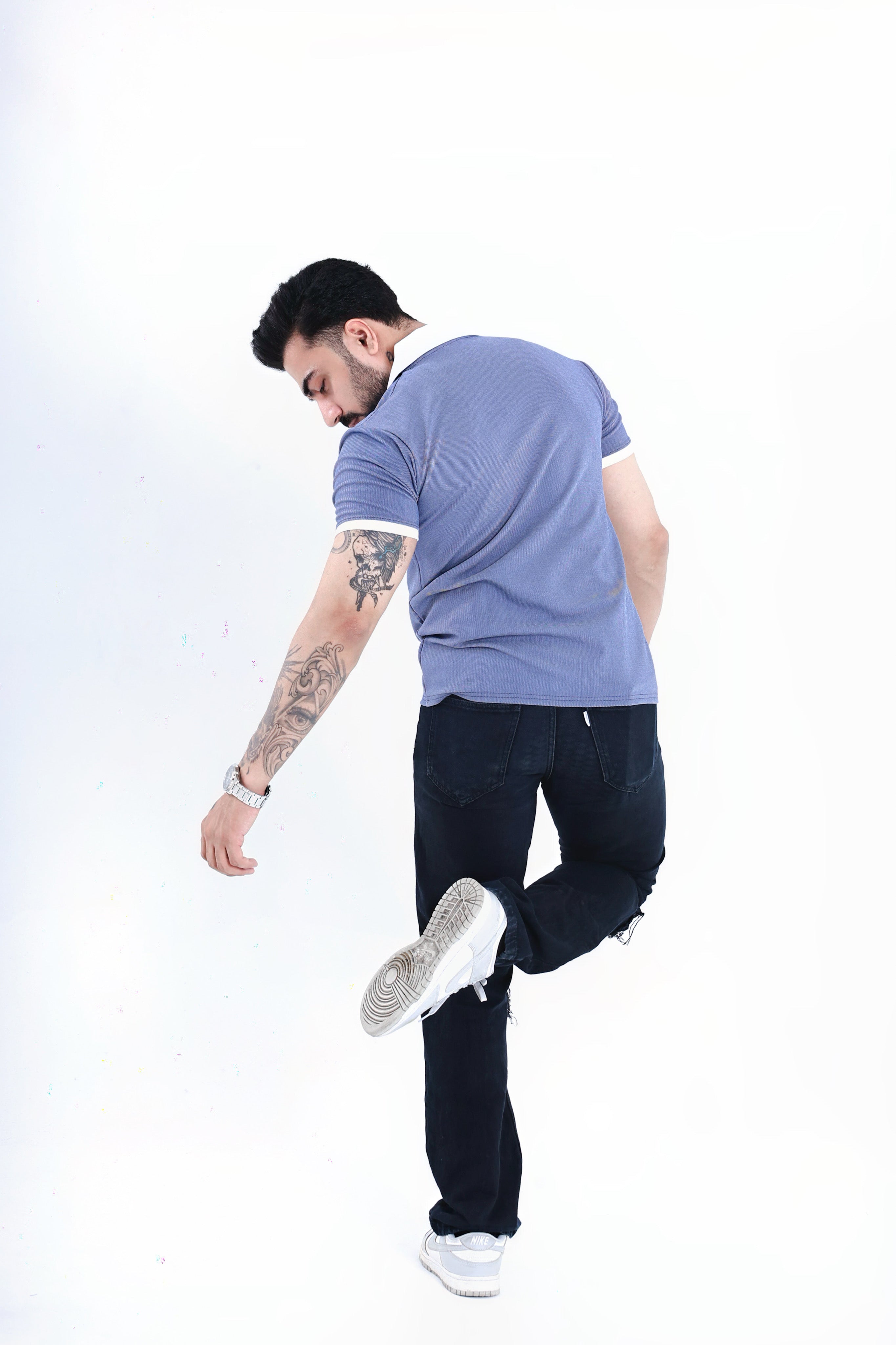 Image of Indigo Denim Polo T-Shirt