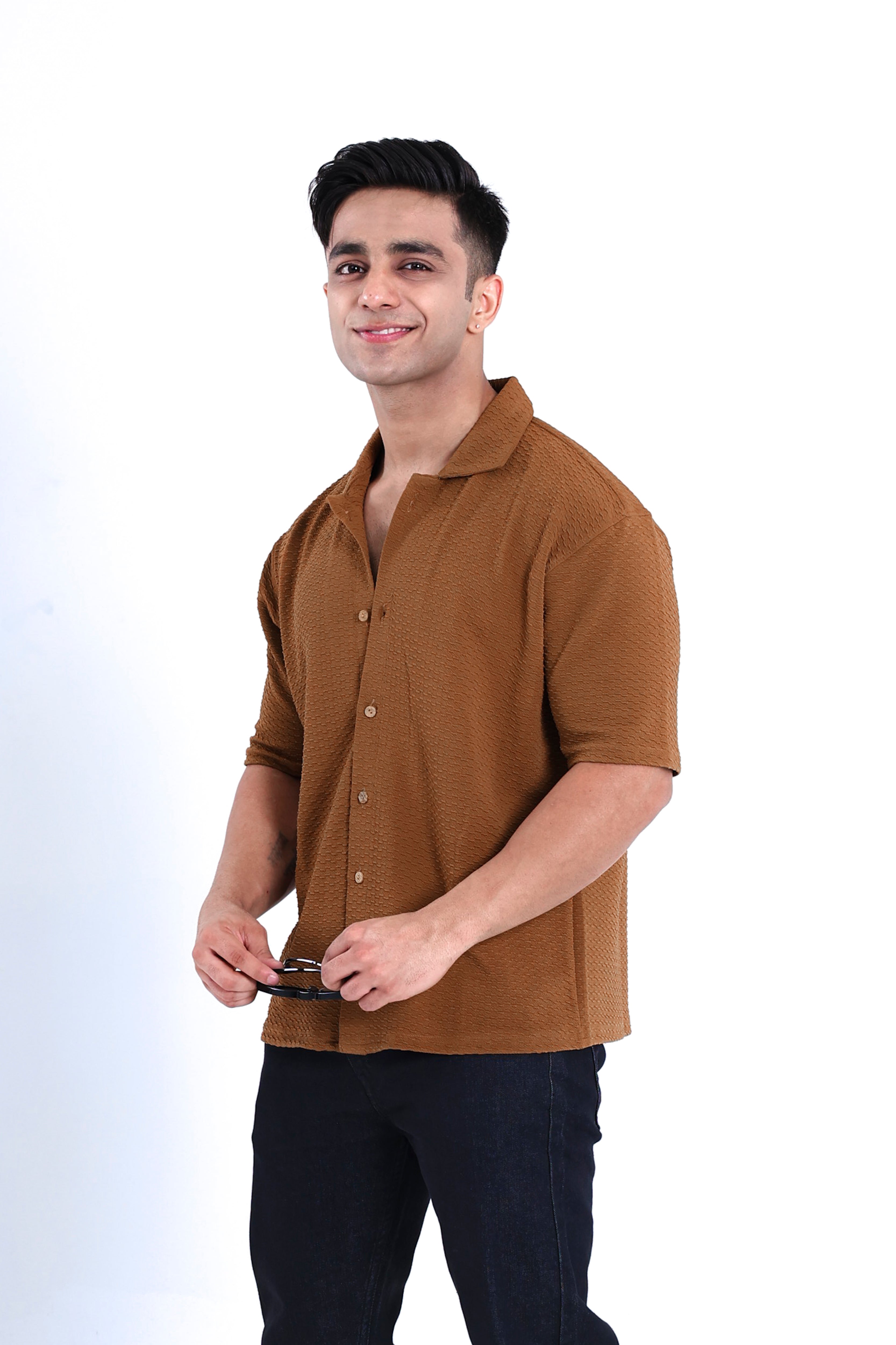 Image of Oak Textured Regular Shirt