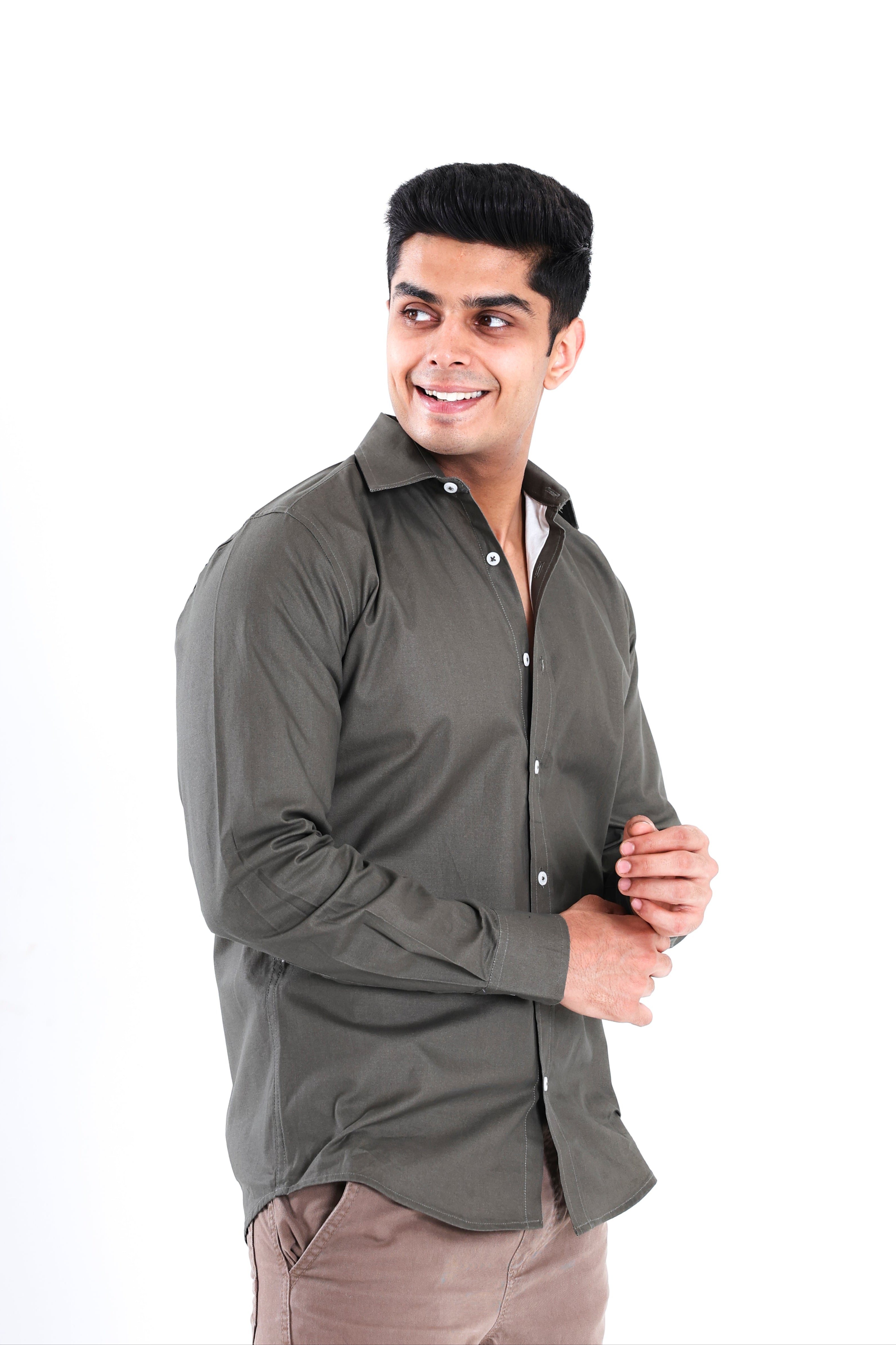 Image of British Olive Regular Shirt