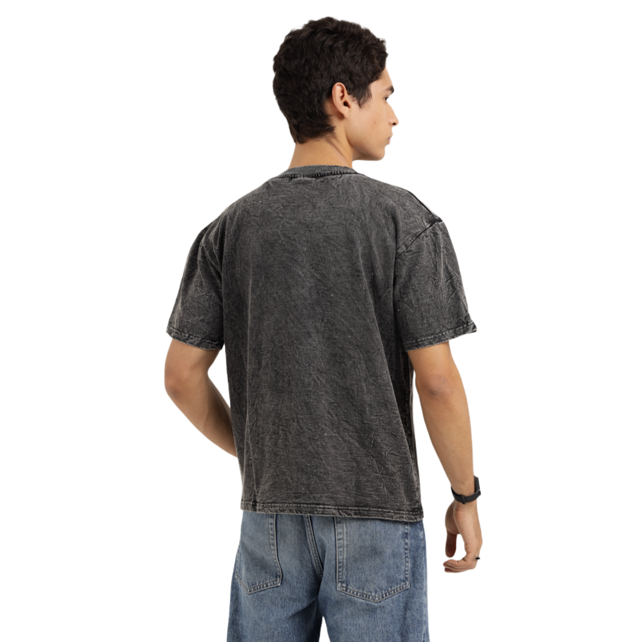 Image of Acid Wash Black Oversized T-Shirt