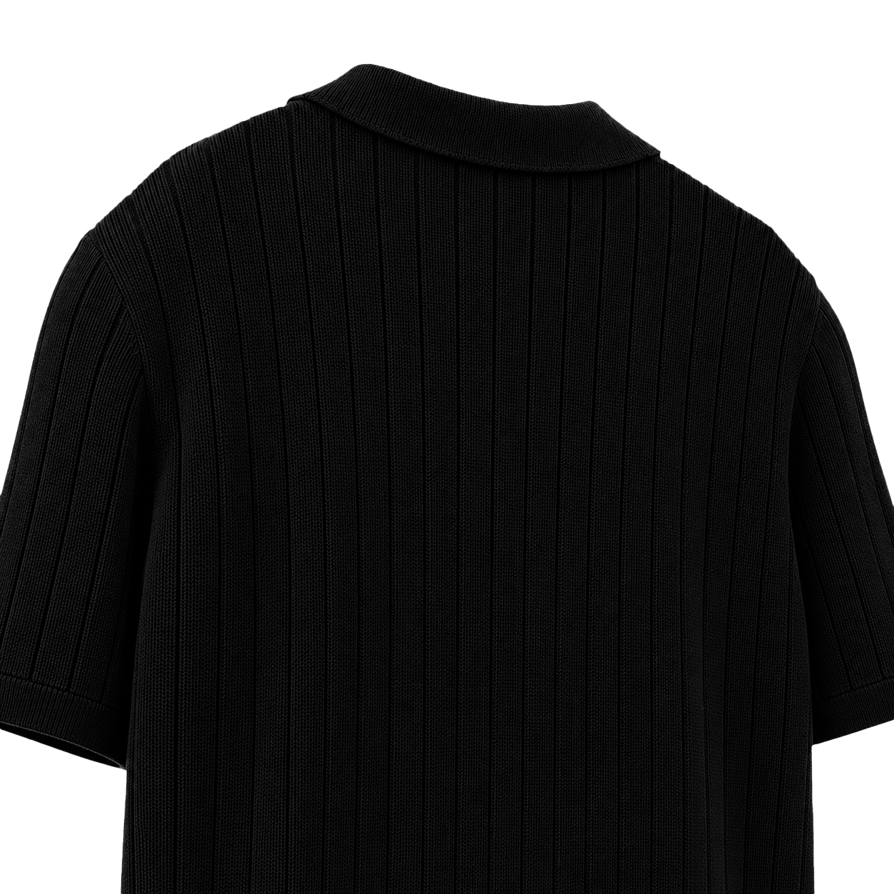 Image of Old Money Knitted Black Polo