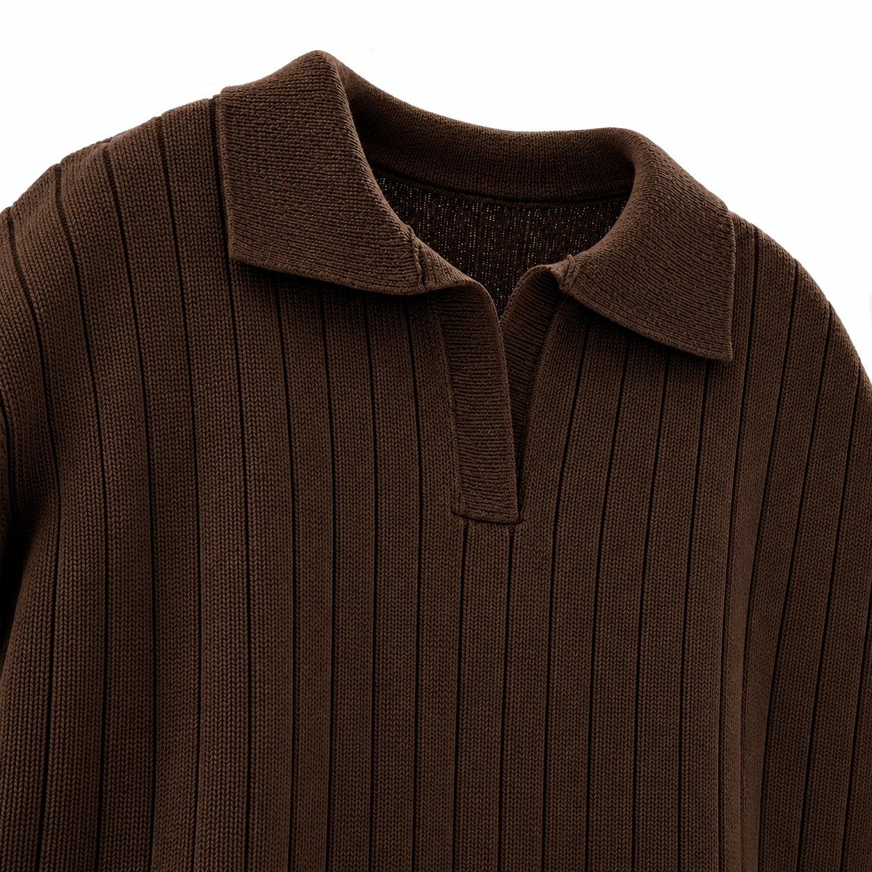Image of Old Money Knitted Brown Polo