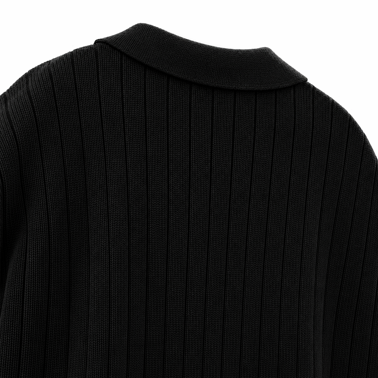Image of Old Money Knitted Black Polo