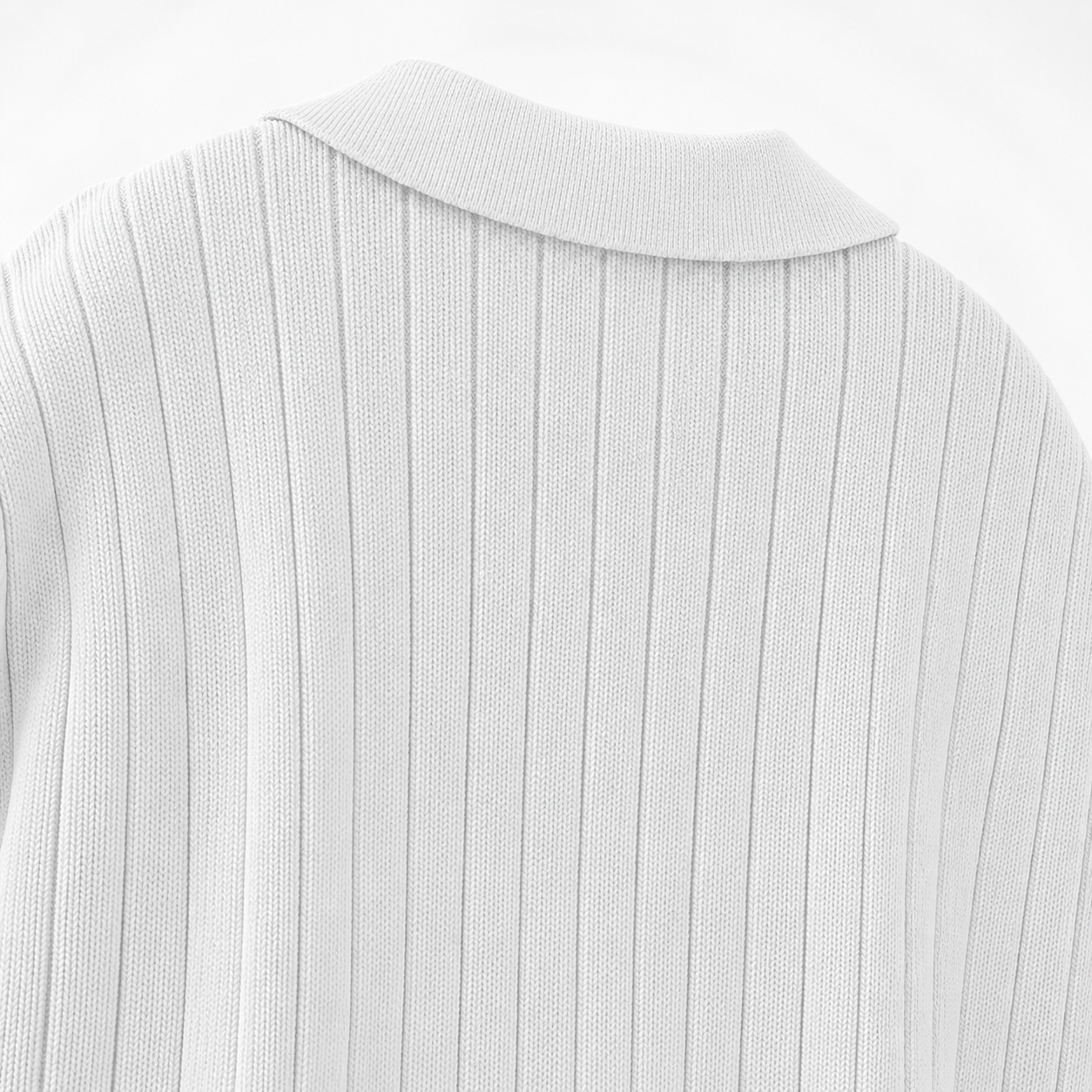 Image of Old Money Knitted White Polo