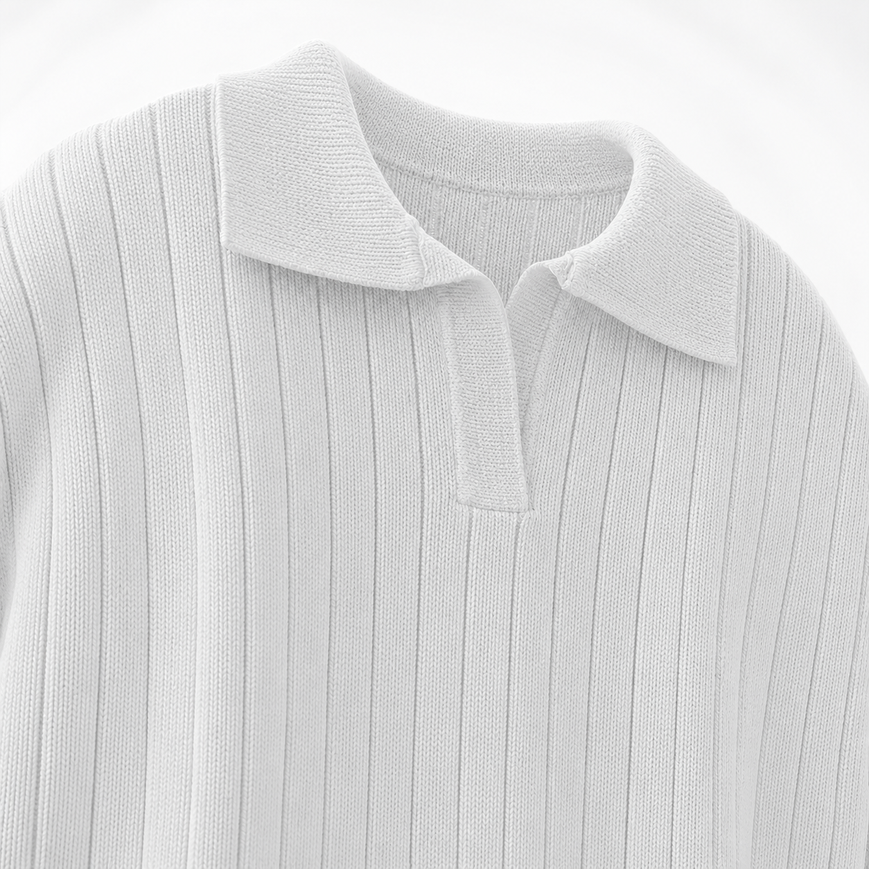 Old Money Knitted White Polo
